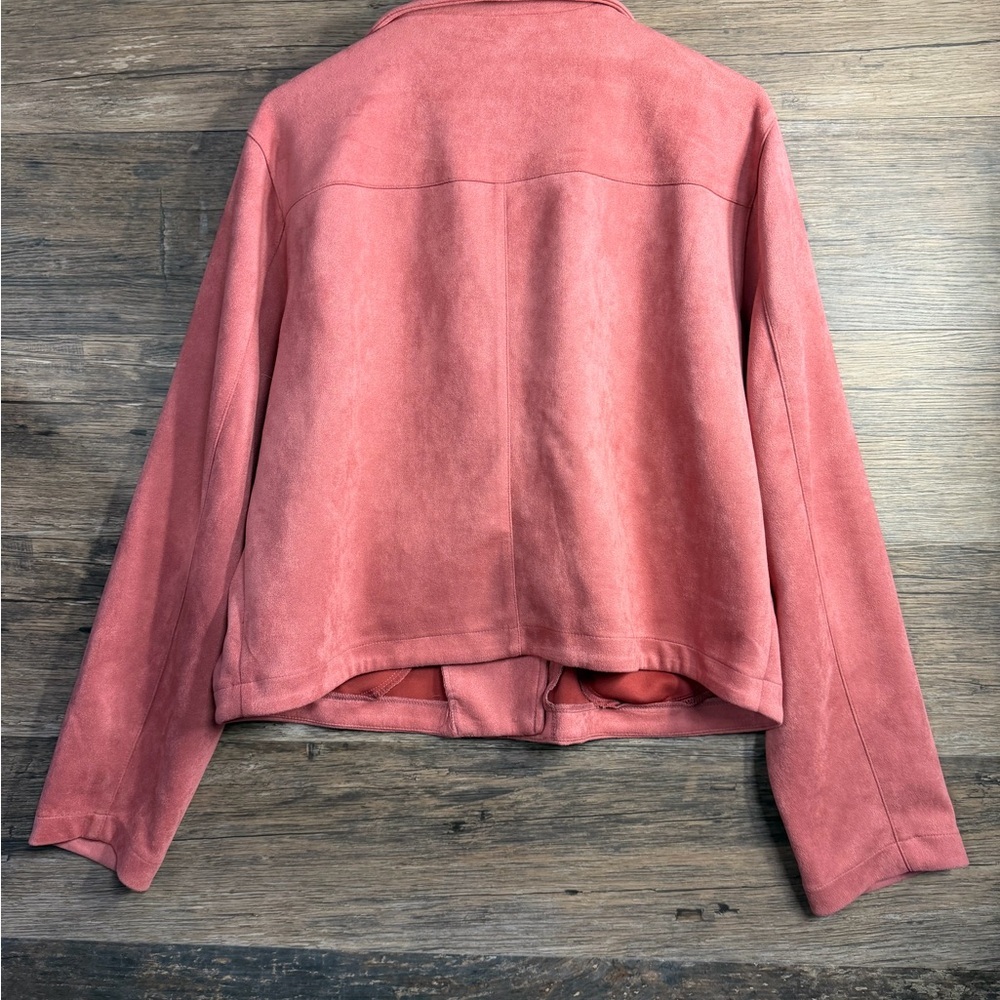 Dusty Rose Moto Jacket - Women’s Zip-Up Coat - Picture 2 of 8